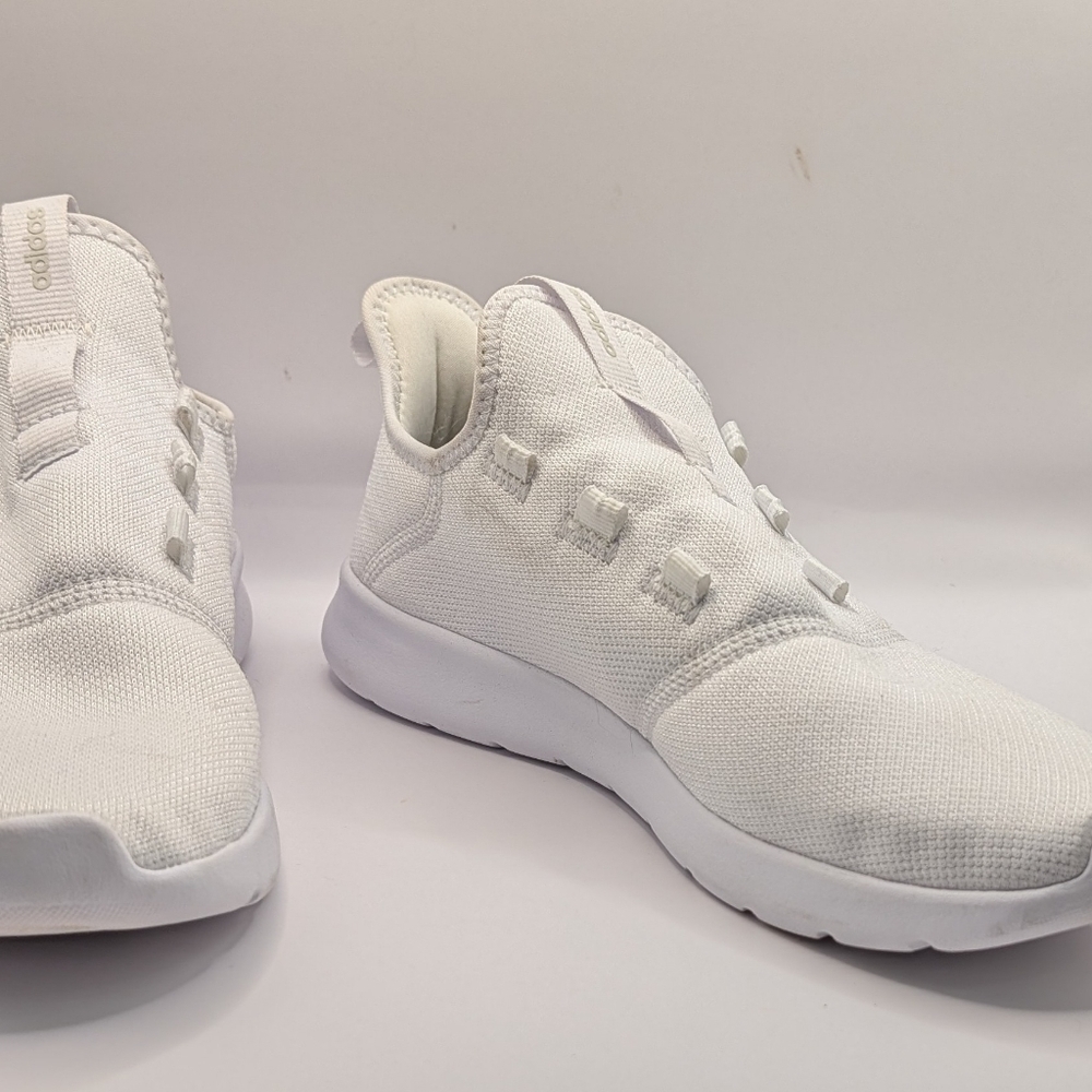 Adidas Shoes Women 10 White Cloudfoam Athleisure Casual Minimalist - Picture 4 of 8